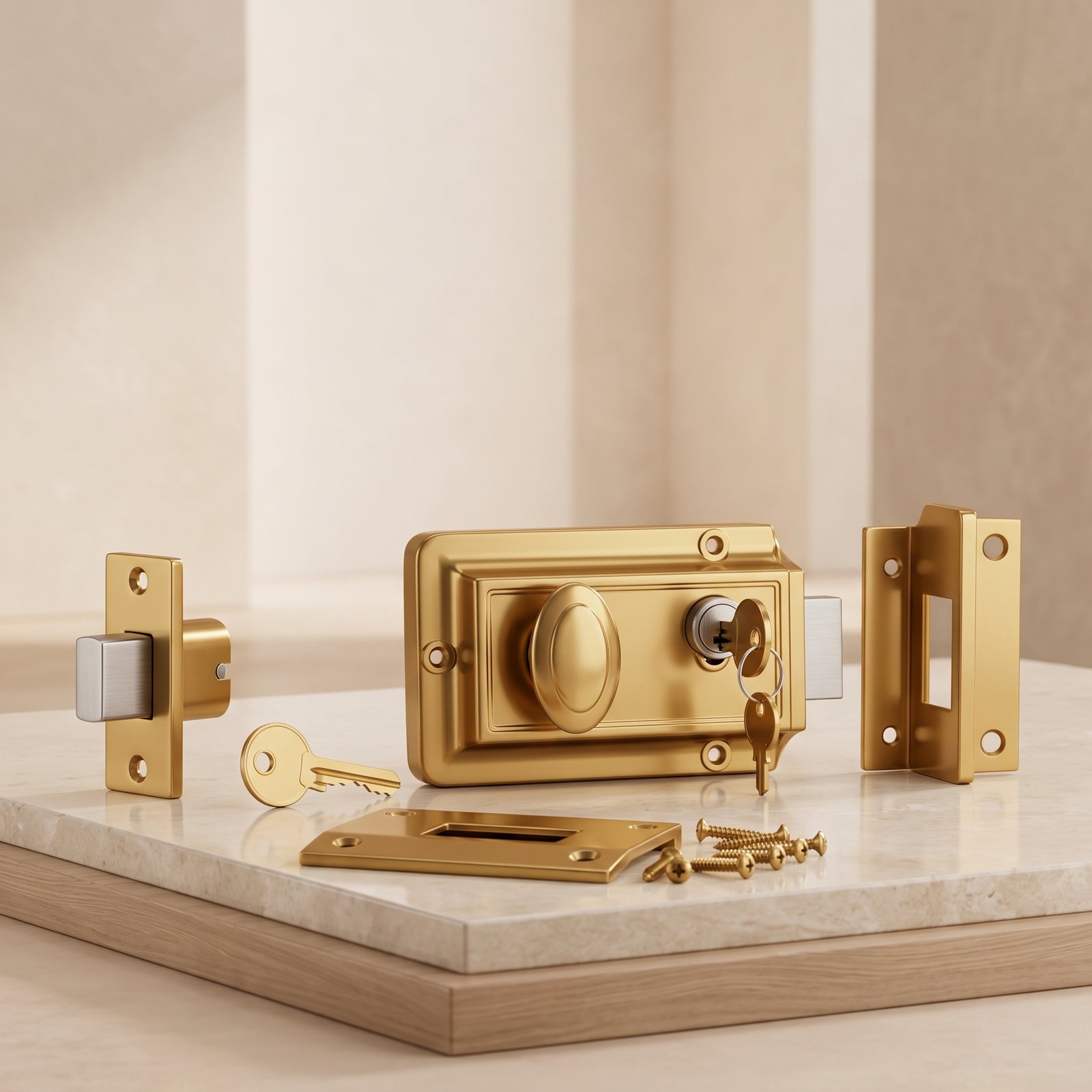 Brass Night Latch Set